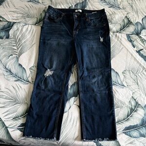 EUC Kensie Cropped Distressed Jeans, Size 10